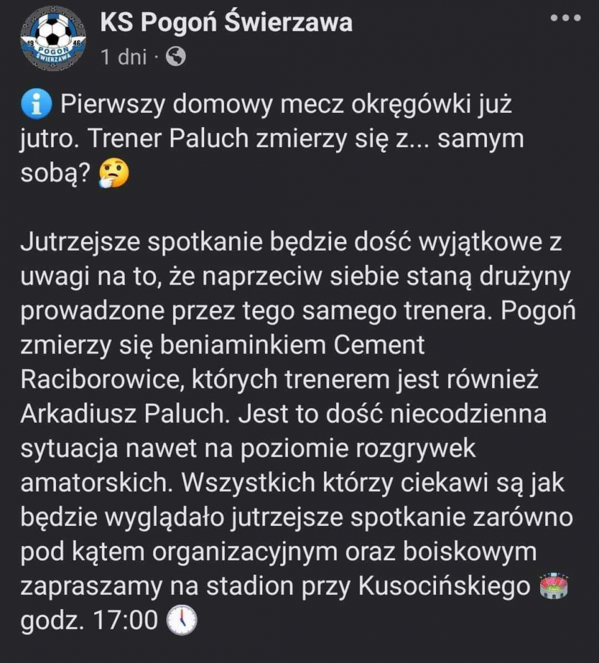 HIT w okręgówce! Trener może zmierzyć się z... XD